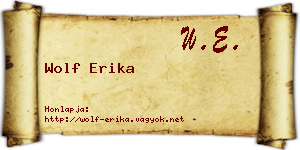 Wolf Erika névjegykártya